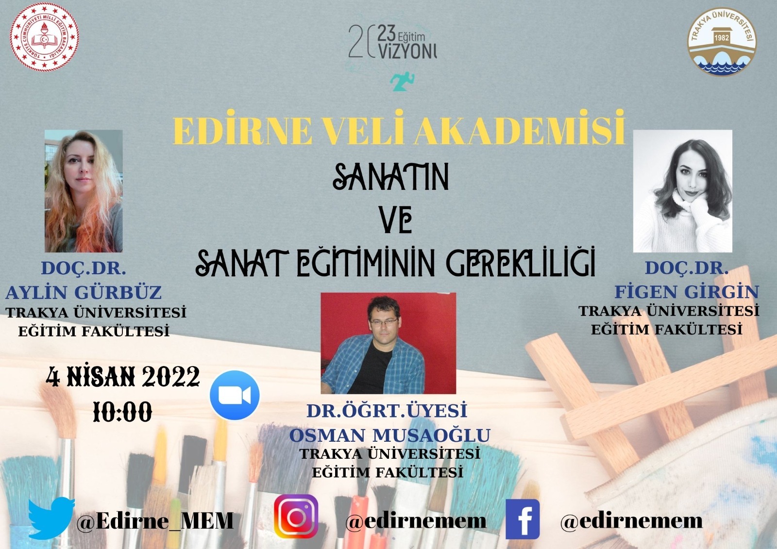 TRAKYA ÜNİVERSİTESİ ÖĞRETİM ÜYELERİNDEN SANAT VE SANAT EĞİTİMİNİN GEREKLİLİĞİ SEMİNERİ