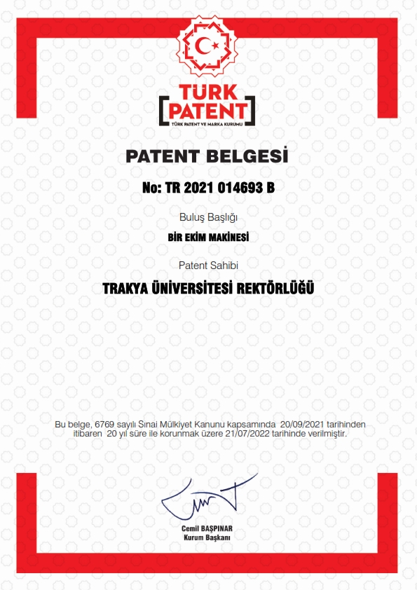 DR. ÖĞR. ÜYESİ GÜRKAN İRSEL’İN BULUŞU PATENT ALDI