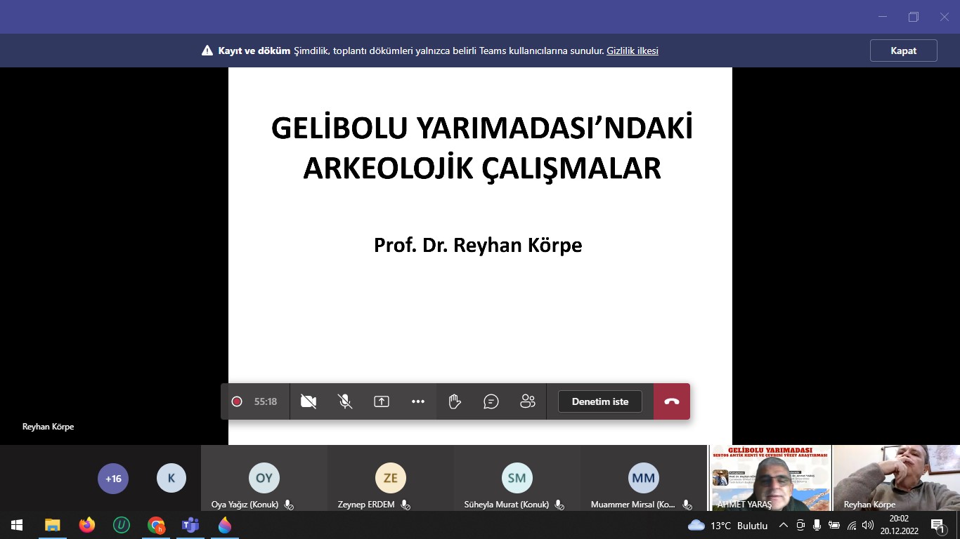 TRAKYA ÜNİVERSİTESİNDE GELİBOLU YARIMADASI, SESTOS ANTİK KENTİ VE YÜZEY ARAŞTIRMASI KONFERANSI