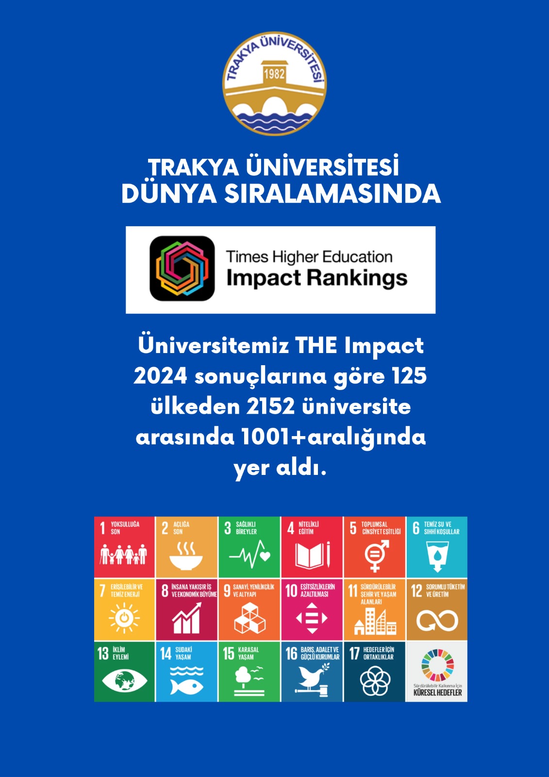 TRAKYA ÜNİVERSİTESİ EN İYİ ÜNİVERSİTELER ARASINDA