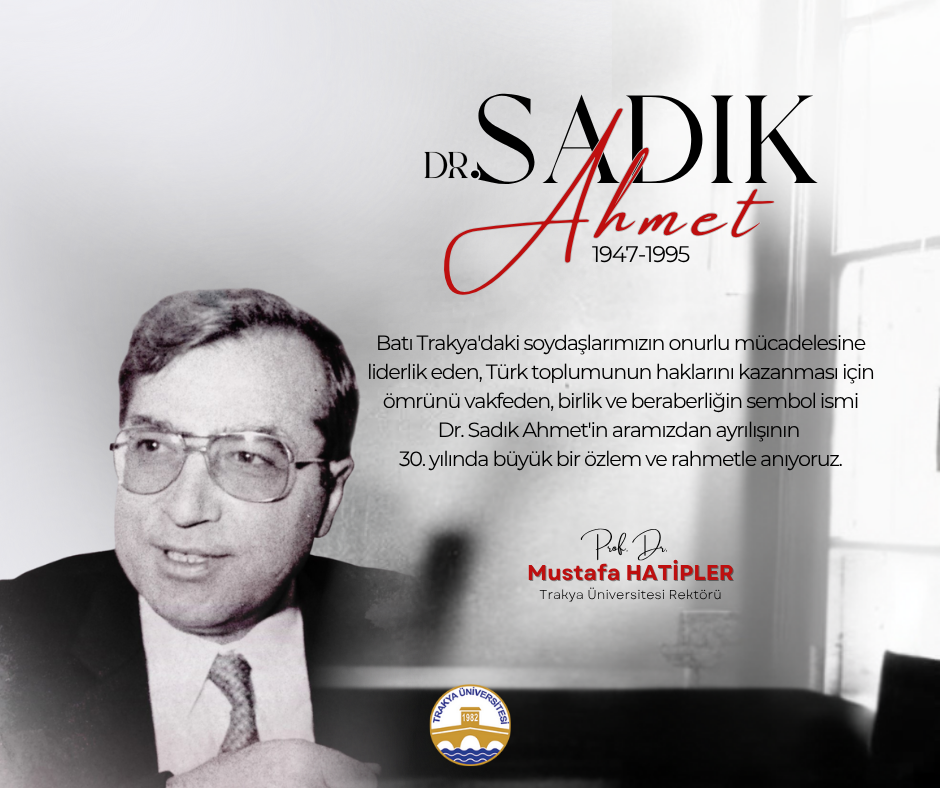 DR. SADIK AHMET’İ ANMA MESAJI