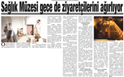 SAĞLIK MÜZEMİZİN GECE MÜZECİLİĞİ HABERİ ANADOLU AJANSI'NDA