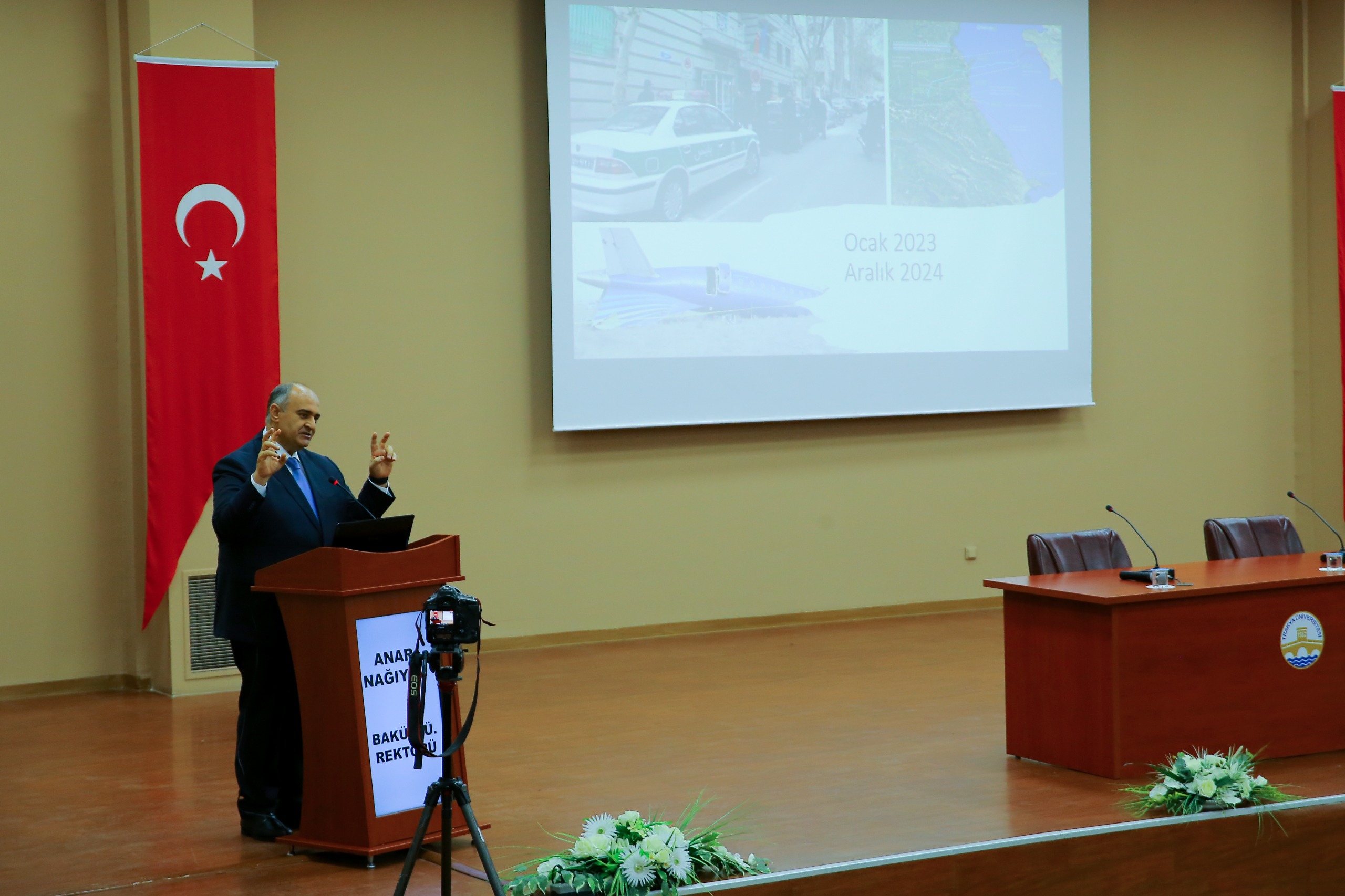 BAKÜ SLAVYAN ÜNİVERSİTESİ REKTÖRÜ ANAR NAĞIYEV ÜNİVERSİTEMİZDE KONFERANS VERDİ