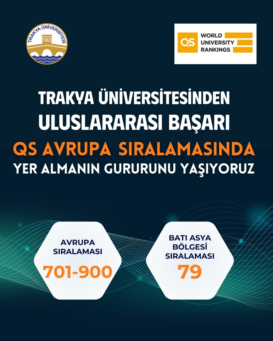 TRAKYA ÜNİVERSİTESİ, QS AVRUPA 2026 SIRALAMASINA GİRME BAŞARISI GÖSTERDİ