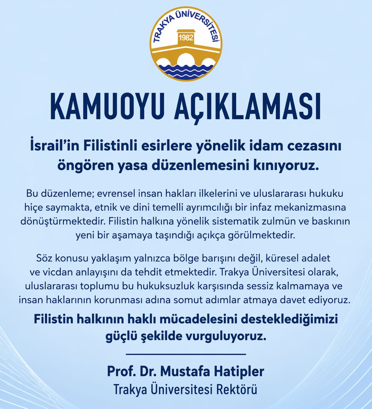 KAMUOYU AÇIKLAMASI