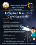 TRAKYA MİNİK KAŞİFLER BİLİM VE OYUN ŞENLİĞİ ULUSLARARASI KATILIMLA GERÇEKLEŞECEK