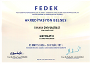 TRAKYA ÜNİVERSİTESİ FEN FAKÜLTESİ BİYOLOJİ VE MATEMATİK BÖLÜMLERİNE FEDEK’TEN AKREDİTASYON ONAYI