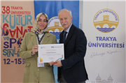 TRAKYA ÜNİVERSİTESİNDE 38. KÜLTÜR, SANAT VE SPOR ŞENLİKLERİNE KATKI SUNANLARA TEŞEKKÜR BELGESİ