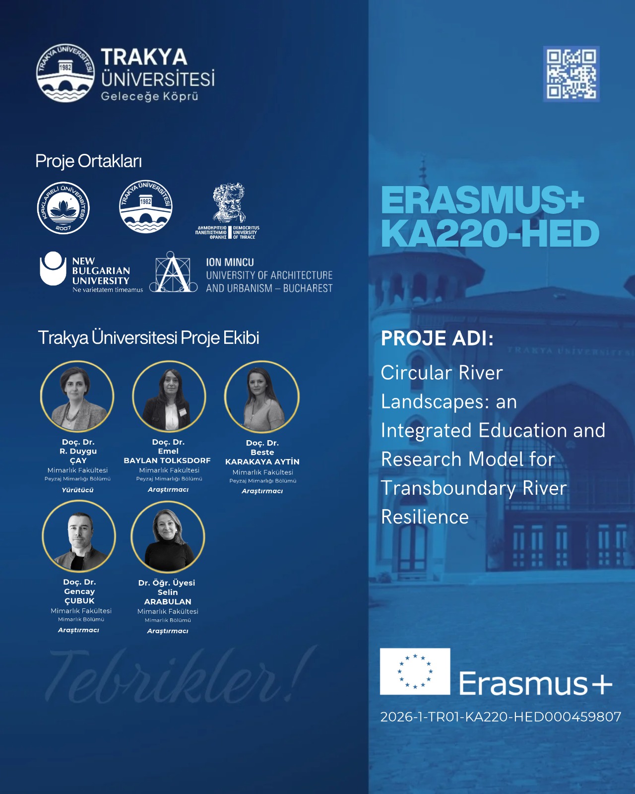TRAKYA ÜNİVERSİTESİ, ERASMUS+ KA220-HED KAPSAMINDA YENİ BİR ULUSLARARASI PROJEYE DAHA ORTAK OLDU