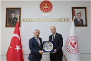 REKTÖR PROF. DR. MUSTAFA HATİPLER’DEN KEŞAN KAYMAKAMI AZİZ MERCAN’A ZİYARET