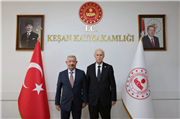 REKTÖR PROF. DR. MUSTAFA HATİPLER’DEN KEŞAN KAYMAKAMI AZİZ MERCAN’A ZİYARET