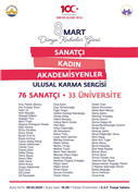 8 MART DÜNYA KADINLAR GÜNÜ "SANATÇI KADIN AKADEMİSYENLER" ULUSAL KARMA SERGİSİ
