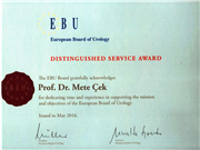 ÖĞRETİM ÜYEMİZ PROF. DR. H. METE ÇEK’E ÖDÜL