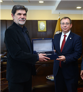 BULGARİSTAN KÜLTÜR BAKANI VEZHDİ RASHİDOV, ULUSAL SANAT AKADEMİSİ REKTÖRÜ PROF. NİKOLAY DRACHEV VE BERABERLERİNDEKİ HEYETTEN REKTÖRÜMÜZE ZİYARET
