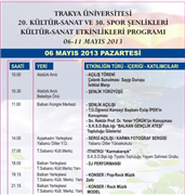 TRAKYA ÜNİVERSİTESİ 20. KÜLTÜR VE 30. SPOR ŞENLİKLERİ
